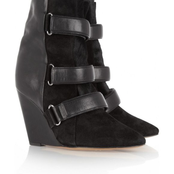 Isabel Marant Scarlet Suede Leather Wedge Boots - Picture 3 of 4